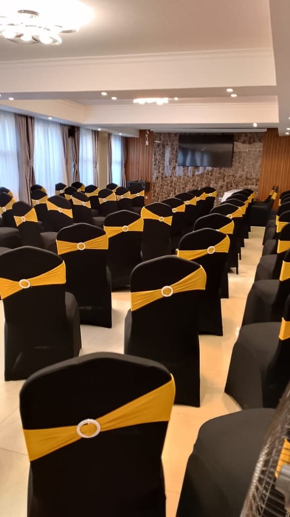 Marit Events corporate black and gold setup